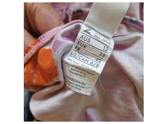 Zimmermann Einteiler-Badeanzug mit Tropenprint Braun Pink Weiß Grün Orange - Ansicht 7