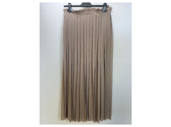 Autre Marque Falda Maxi Plisada AMI Alexandre Mattiussi Beige - vista 3