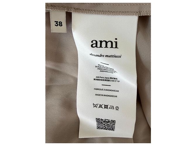 Autre Marque Falda Maxi Plisada AMI Alexandre Mattiussi Beige - vista 4