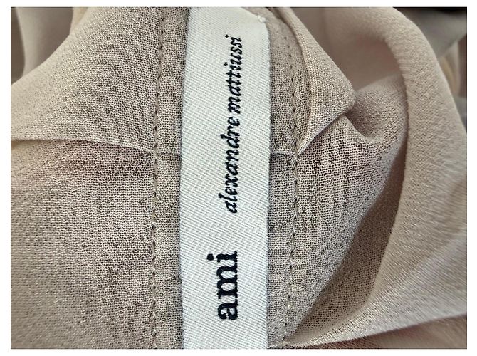 Autre Marque Falda Maxi Plisada AMI Alexandre Mattiussi Beige - vista 6