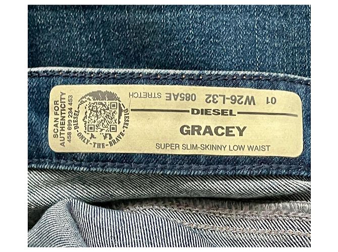 Vaqueros Diesel Gracey Super Slim-Skinny Cintura Baja Azul - vista 7