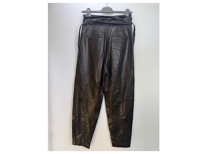 Pantalones plisados con cinturón de cuero negro IRO - vista 2