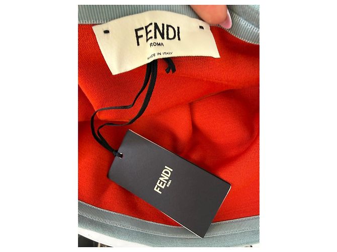 Fendi Colorblock trägerloses Top Braun Rot Hellblau - Ansicht 3