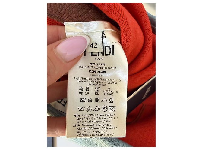 Fendi Colorblock trägerloses Top Braun Rot Hellblau - Ansicht 4