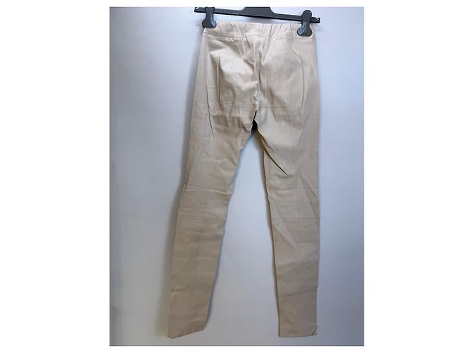 Pantalones de piel de cordero The Row Beige - vista 3
