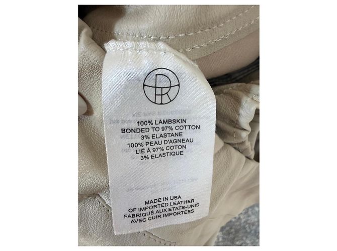 Pantalones de piel de cordero The Row Beige - vista 4