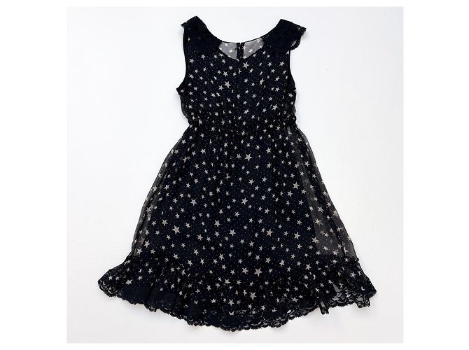 Vestido Dolce & Gabbana de seda com estrelas e renda Cameo Preto - vista 4