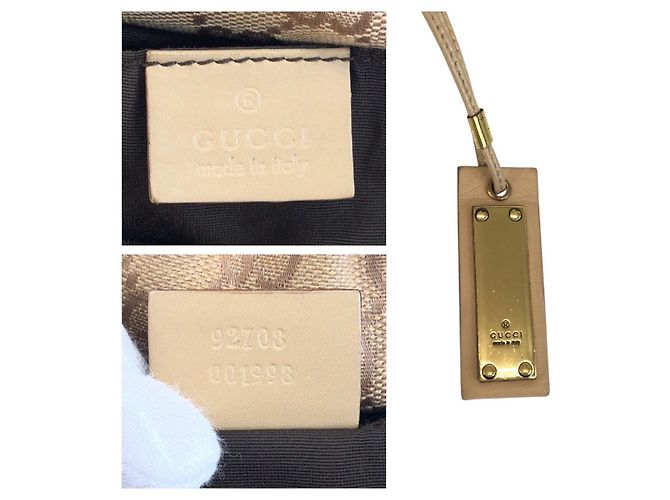 Borsa Gucci Bamboo Marrone Beige in Tela - vista 3