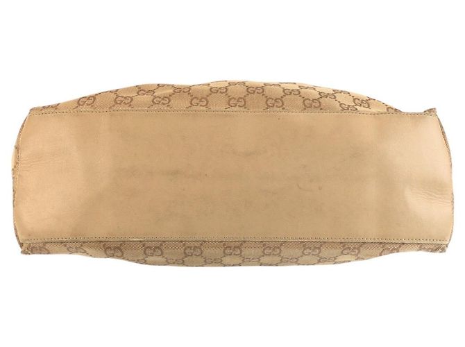 Borsa Gucci Bamboo Marrone Beige in Tela - vista 9