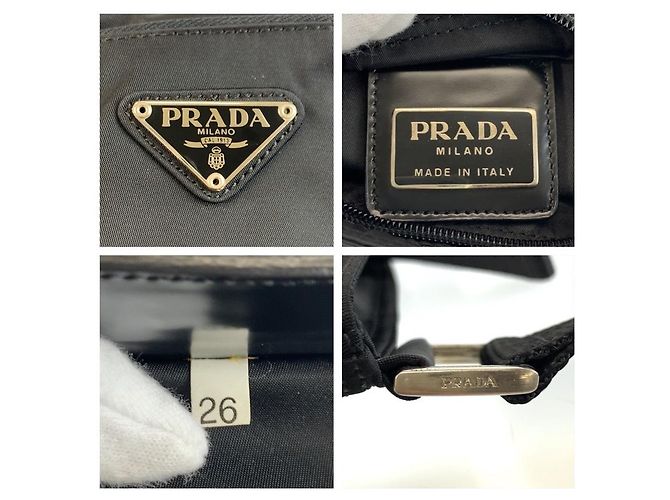 Pochette Prada Tessuto con logo triangolare Nero - vista 3