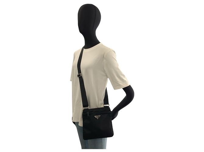 Pochette Prada Tessuto con logo triangolare Nero - vista 6