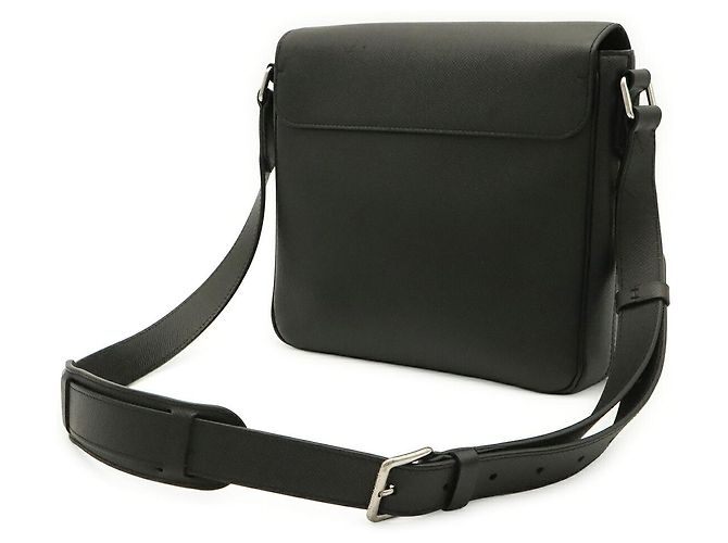 Borsa Messenger Louis Vuitton Taiga Romain PM Nero - vista 2