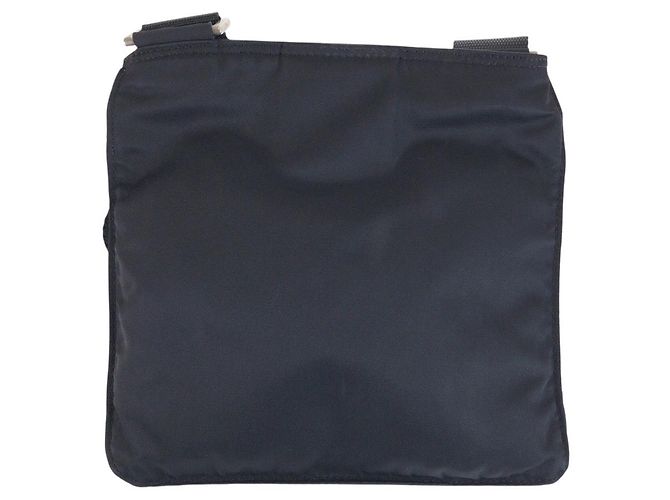 Prada Tessuto Triangle Logo Shoulder Bag Black - view 2