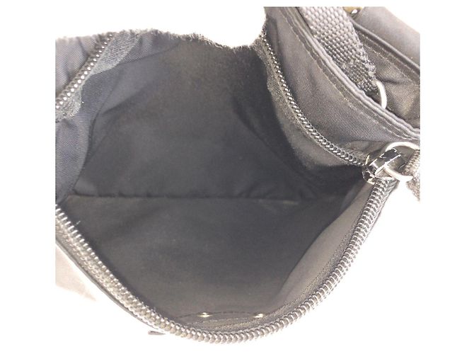 Prada Tessuto Triangle Logo Shoulder Bag Black - view 9