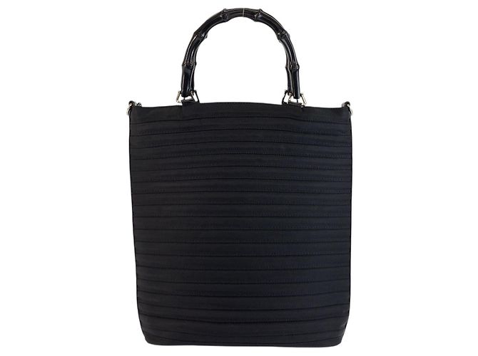 Gucci Bamboo Nylon Tote Bag Schwarz - Ansicht 2