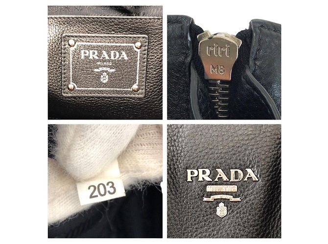Saco Tote Prada VITELLO DAINO Preto - vista 4