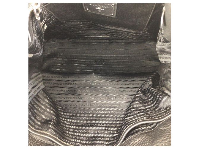 Saco Tote Prada VITELLO DAINO Preto - vista 9