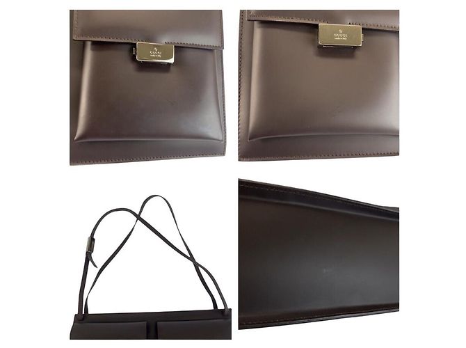 Gucci Double Pocket Schultertasche Braun - Ansicht 6