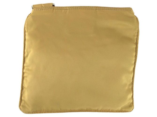 Bolsa de ombro Prada Tessuto com logótipo triangular Marrom Bege - vista 2