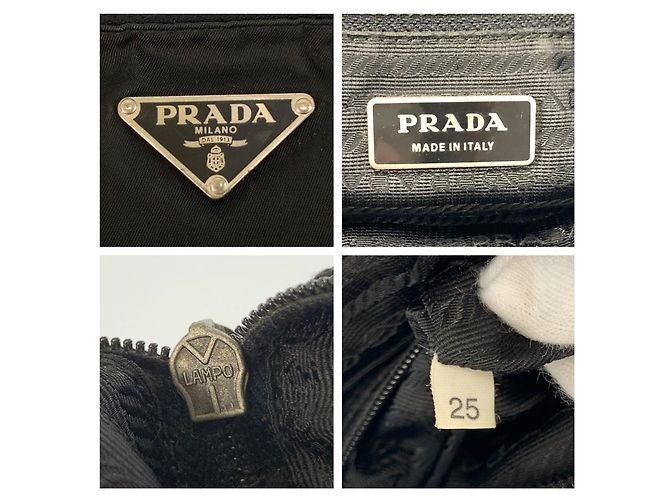 Borsa a tracolla Prada Tessuto con logo triangolare Nero - vista 3