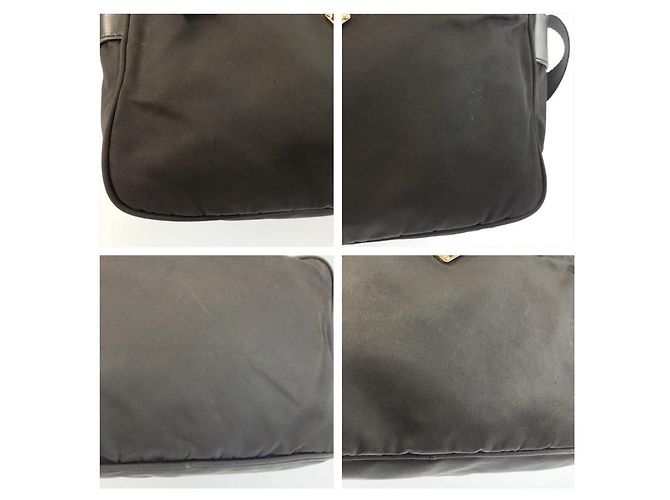 Borsa a tracolla Prada Tessuto con logo triangolare Nero - vista 5