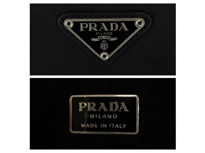 Borsa Tote Prada Tessuto Nero - vista 6