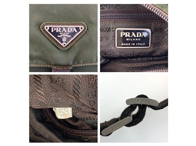 Borsa a tracolla Prada Tessuto con logo triangolare Marrone Beige - vista 3