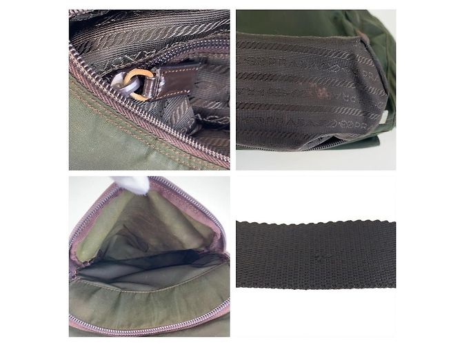 Borsa a tracolla Prada Tessuto con logo triangolare Marrone Beige - vista 5