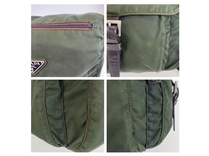 Borsa a tracolla Prada Tessuto con logo triangolare Marrone Beige - vista 6
