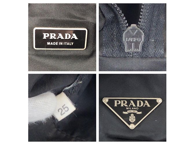 Borsa Boston Prada Tessuto Nero - vista 4