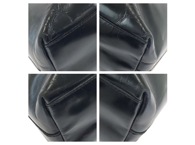 Borsa Tote Prada Nera Smalto Nero - vista 3