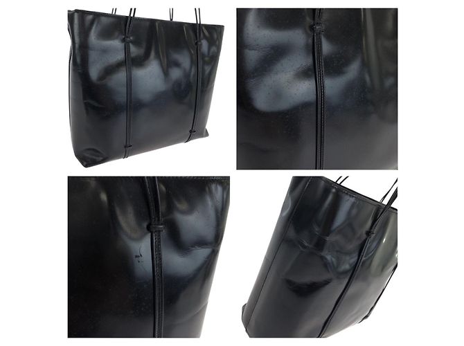 Borsa Tote Prada Nera Smalto Nero - vista 5