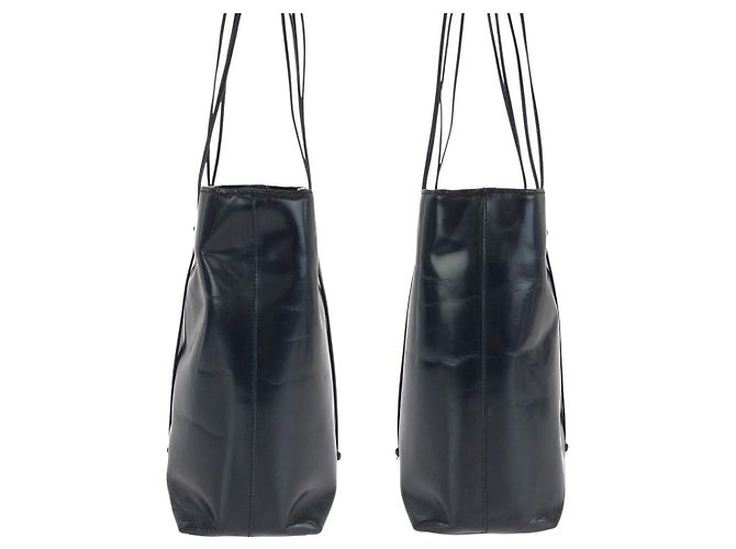 Borsa Tote Prada Nera Smalto Nero - vista 8