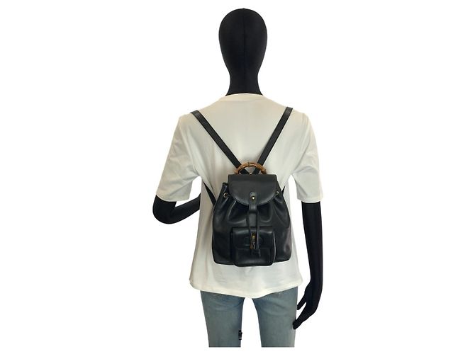 Gucci Bamboo Backpack Black - view 6