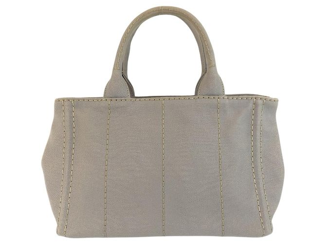 Bolso Tote Prada Canapa Triangle Logo Gris - vista 2