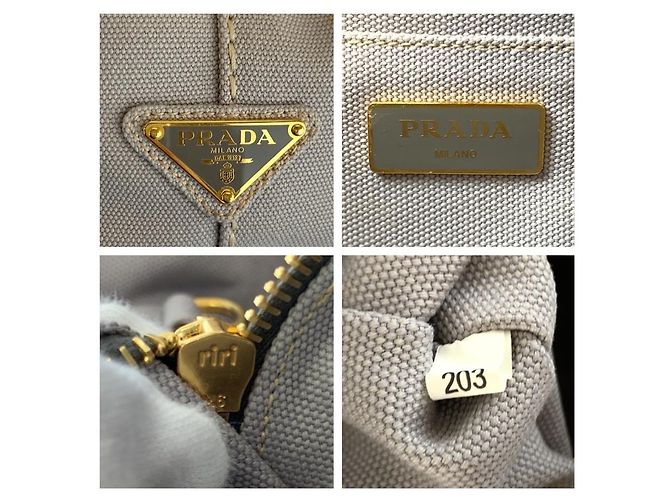 Bolso Tote Prada Canapa Triangle Logo Gris - vista 3