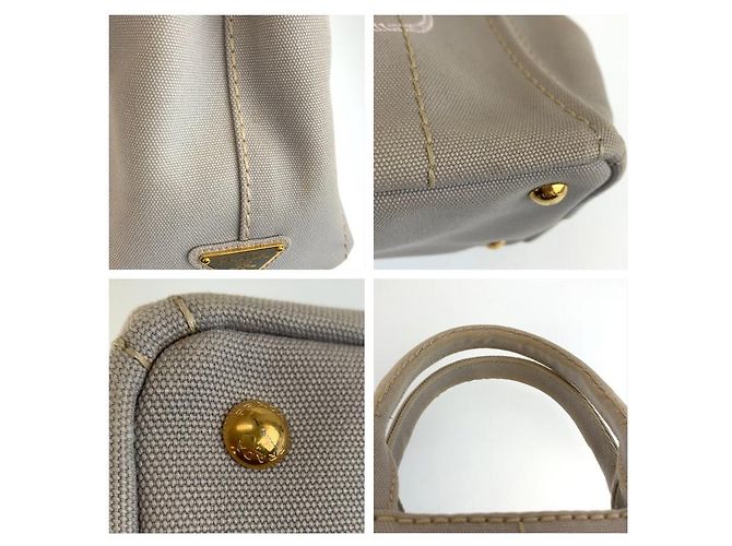 Bolso Tote Prada Canapa Triangle Logo Gris - vista 6
