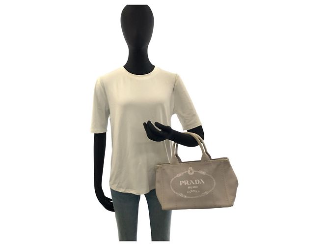 Bolso Tote Prada Canapa Triangle Logo Gris - vista 7