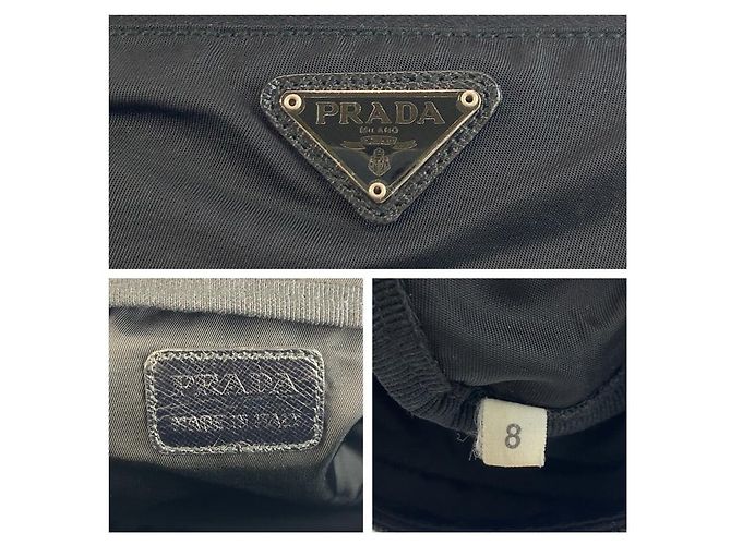 Prada Tessuto Clutch mit Dreiecks-Logo Schwarz - Ansicht 3