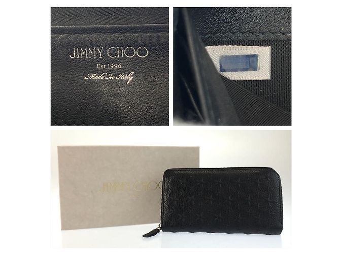 Jimmy Choo Star Emboss Long Wallet Black - view 3