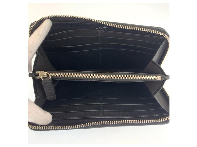 Jimmy Choo Star Emboss Long Wallet Black - view 4