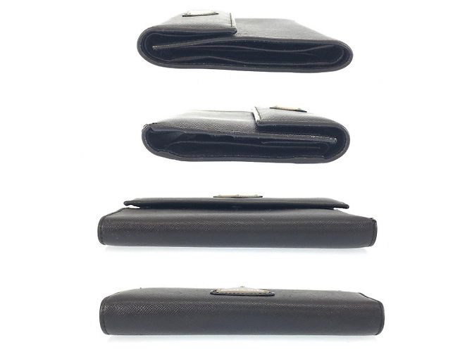 Prada Saffiano Compact Wallet Black - view 10