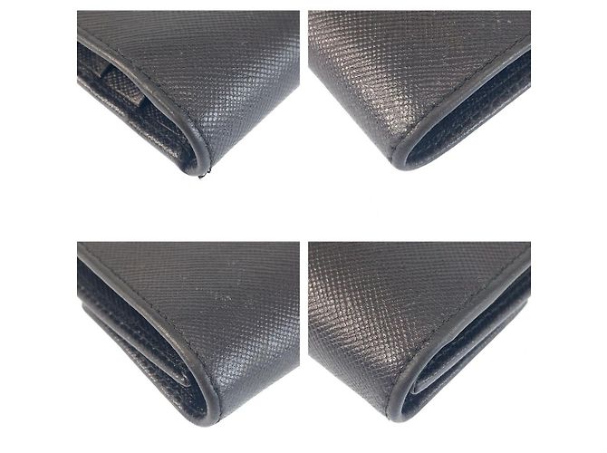 Prada Saffiano Compact Wallet Black - view 4