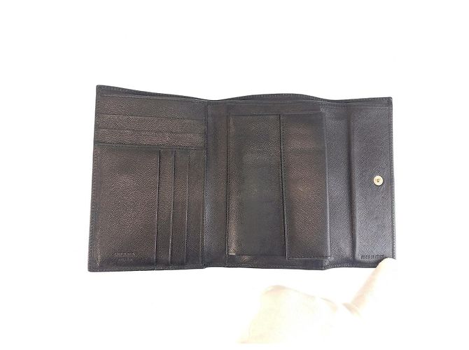 Prada Saffiano Compact Wallet Black - view 6