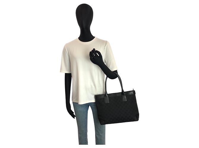 Borsa Gucci GG Canvas Nero - vista 6