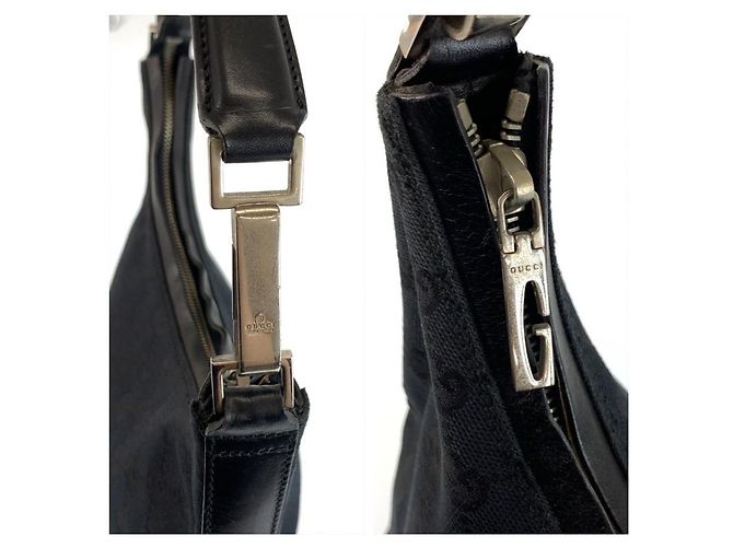 Borsa a spalla Gucci nera in tessuto Nero - vista 6