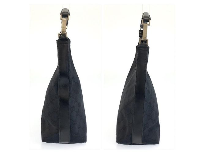 Borsa a spalla Gucci nera in tessuto Nero - vista 8