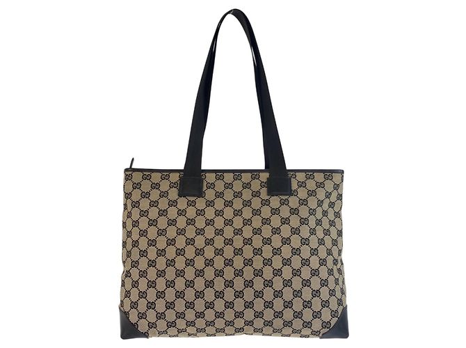 Borsa Tote Gucci GG Canvas Nero - vista 2