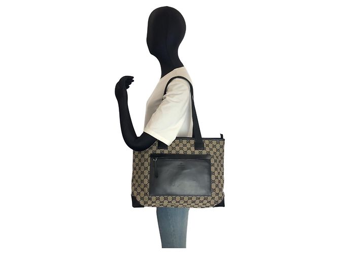 Borsa Tote Gucci GG Canvas Nero - vista 6