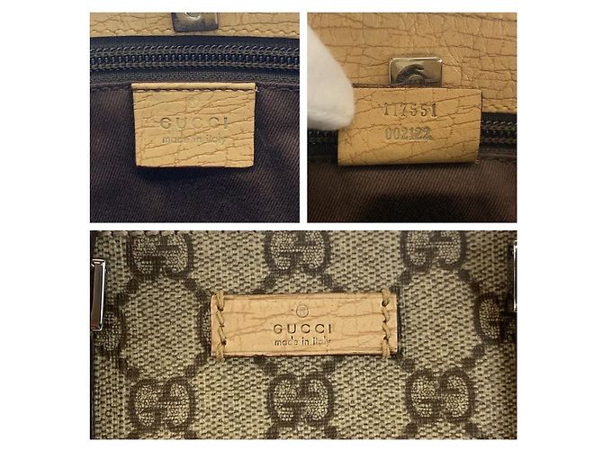 Gucci Tote Bag Brown Beige Cloth - view 3